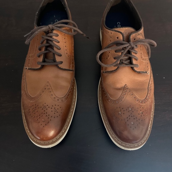 Cole Haan Mens GO TO WING OXFORD British Tan Leather Shoe Size 9.5 M D - Picture 3 of 11